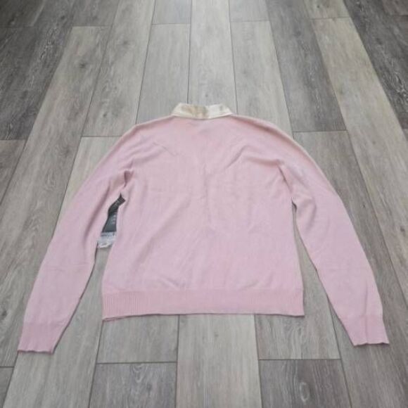 Nwt Lauren Ralph Lauren arctic nights winter rose  silk cashmere blend sweater M - Picture 2 of 11
